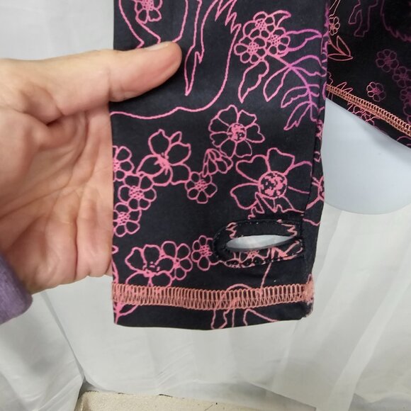 Cuddl Duds Top Black Pink Unicorn Casual Fairy Goth Punk L - Picture 3 of 9